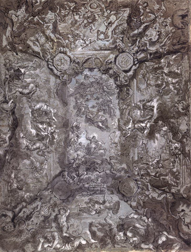 Disegno per il soffitto del salone Palazzo barberini - Graphische Sammlung Albertina, Vienna